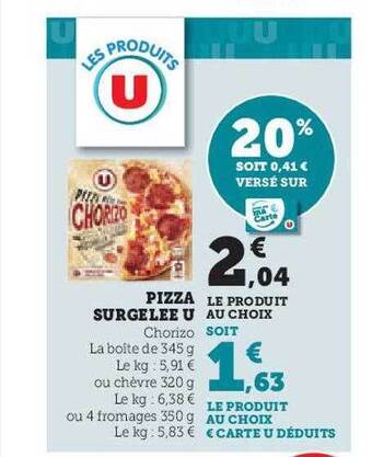 Hyper U Pizza surgelée u offre