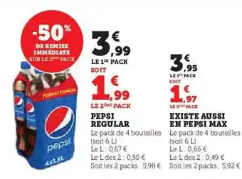 Pepsi regular existe aussi en pepsi max