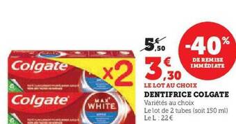 Hyper U Dentifrice colgate offre