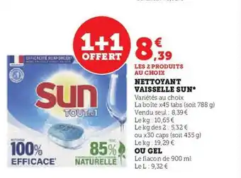 Hyper U Nettoyant vaisselle sun ou gel offre