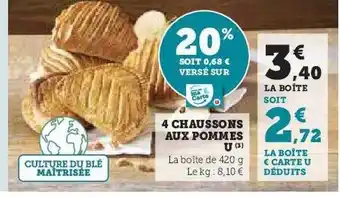 Hyper U 4 chaussons aux pommes u offre