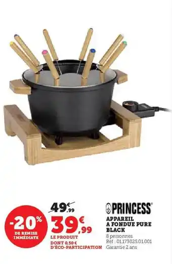 Hyper U Appareil à fondue pure black princess offre