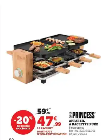 Hyper U Appareil à raclette pure princess offre