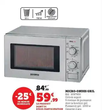 Hyper U Micro-ondes gril offre