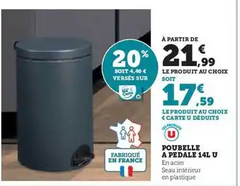 Hyper U Poubelle à pédale 14l u offre