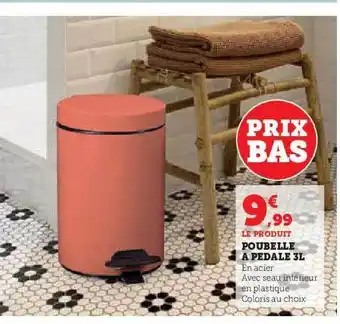 Poubelle à pédale 3l