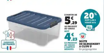 Hyper U Boîte de rangement à clips u offre