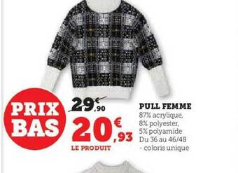 Hyper U Pull femme offre