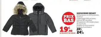 Hyper U Doudoune enfant offre