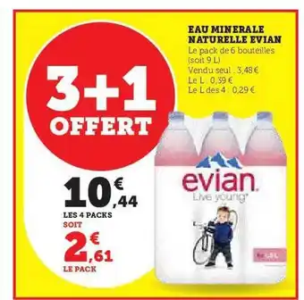 Hyper U Eau minérale naturelle evian offre