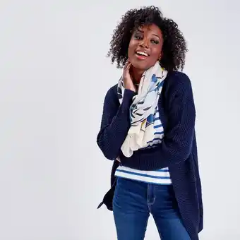 Gilet manches longues bleu marine femme