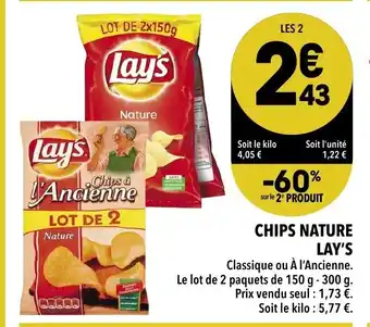 Supeco Chips Nature Lay's offre