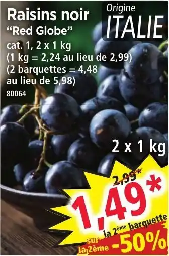 Norma Raisins Noir offre