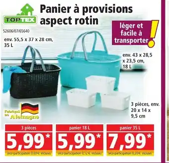 Norma Panier à Provisions Aspect Rotin offre