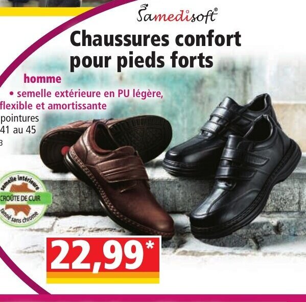 chaussures pieds forts femme