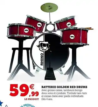 Hyper U Batterie golden red drums offre