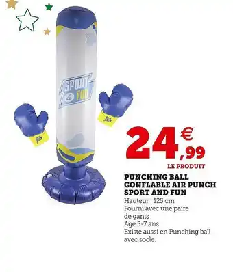 Hyper U Punching ball gonflable air punch sport and fun offre