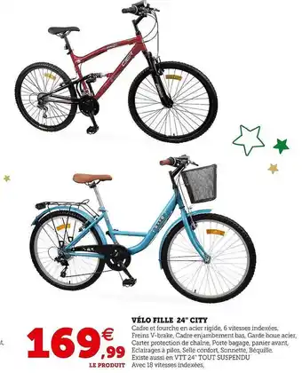 Hyper U Vélo fille 24 offre