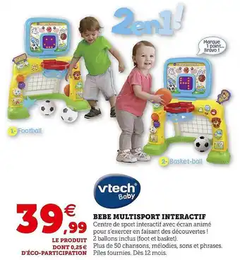 Hyper U Bébé multisport intéractif vtech baby offre
