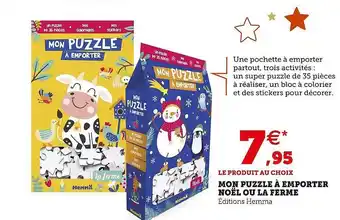 Mon puzzle à emporter noël ou la ferme