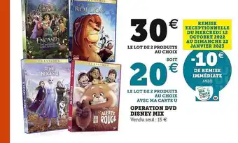 Hyper U Opération dvd disney mix offre