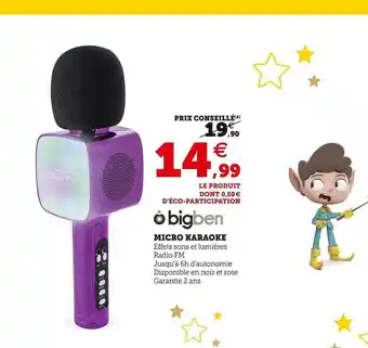 Hyper U Micro karaoké bigben offre