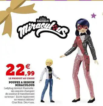 Hyper U Poupée à sequin miraculous offre