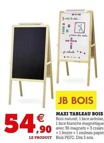 Hyper U Maxi tableau bois jb bois offre