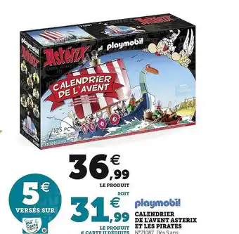 Hyper U Calendrier de l'avent astérix et les pirates playmobil offre