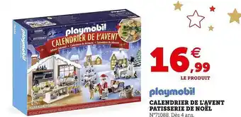 Hyper U Calendrier de l'avent pâtisserie de noël playmobil offre