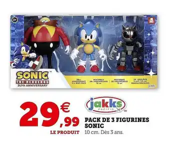 Hyper U Pack de 3 figurines sonic jakks offre