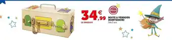 Hyper U Boîte à verrous montessori aloya offre