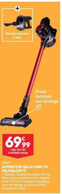 Aspirateur balai sans fil polyvalent quigg