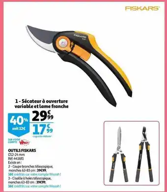 Auchan Outils fiskars offre