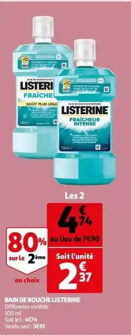 Auchan Bain de bouche listerine offre