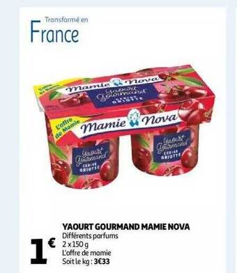 Auchan Yaourt gourmand mamie nova offre