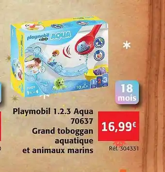 Colruyt Playmobil 1.2.3 aqua 70637 grand toboggan aquatique et animaux marins offre
