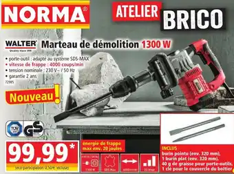 Norma Marteau de Démolition 1300 W offre