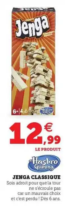 Hyper U Jenga classique hasbro gaming offre