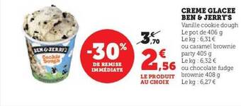 Hyper U Crème glacée ben & jerry's offre