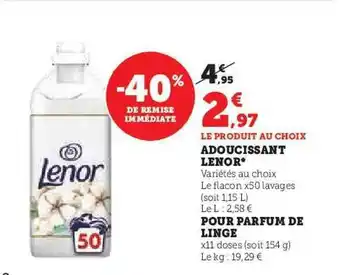 Hyper U Adoucissant lenor pour parfum de linge offre