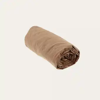 Drap housse uni en percale de coton lavée