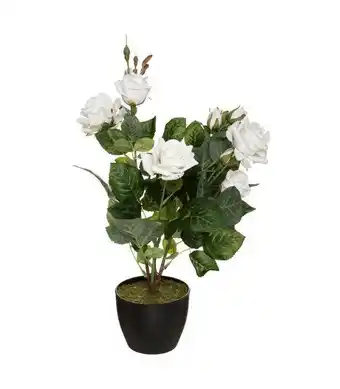 Truffaut Atmosphera - plante artificielle rosier velours en pot h 43 cm offre