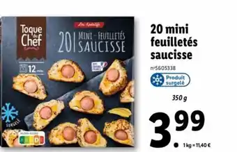 Lidl 20 Mini Feuilletés Saucisse offre