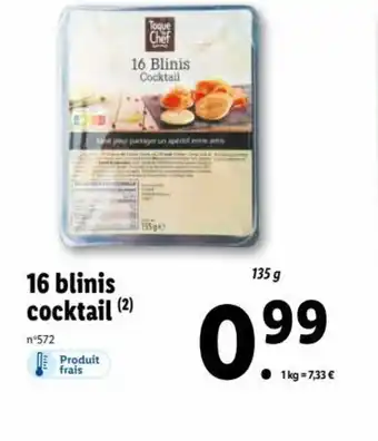 Lidl 16 Blinis Cocktail offre