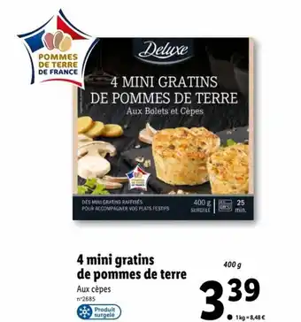 Lidl 4 Mini Gratins de Pommes de Terre offre