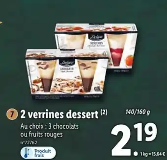 Lidl 2 Verrines Dessert offre