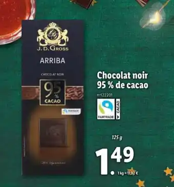 Lidl Chocolat Noir 95% de Cacao offre