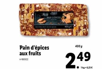 Lidl Pain d'épices Aux Fruits offre