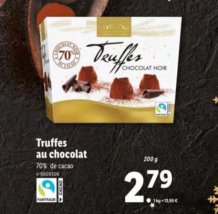 Promo Truffes au Chocolat chez Lidl
